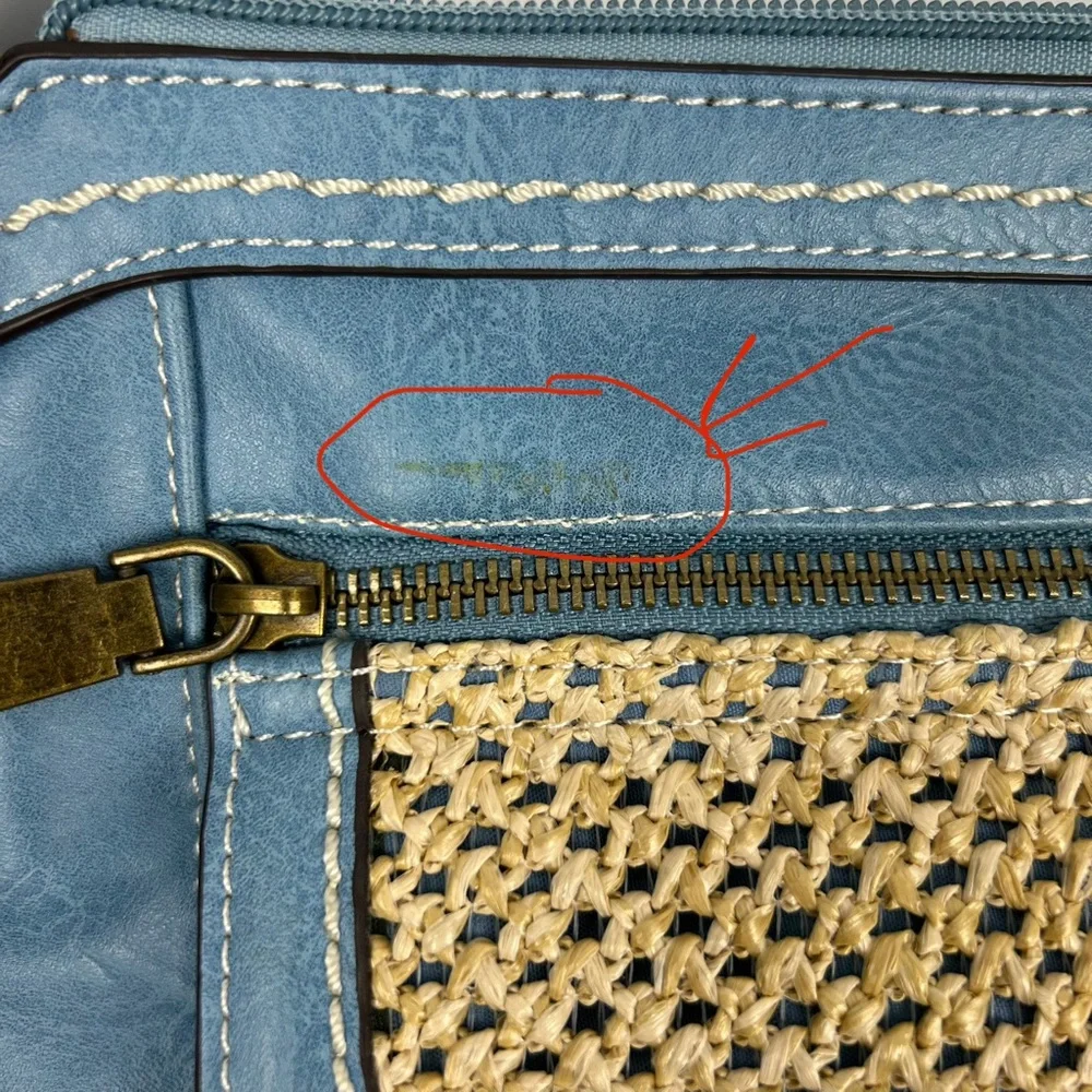 BOC Born Concept Crossbody Shoulder Purse Faux Leather Blue Denim Color - Picture 13 of 13